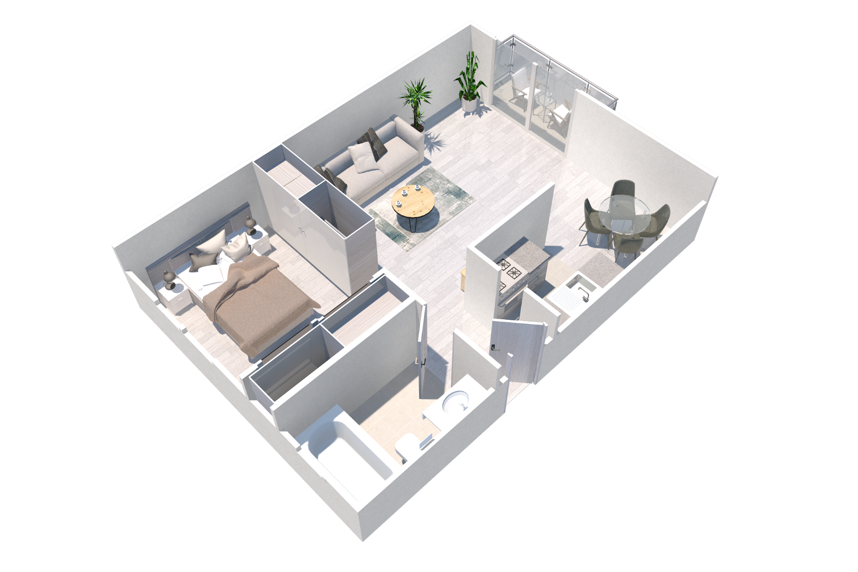 Specious and upgraded junior one bedroom apartment at the Enclave in Studio City, CA